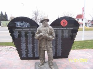 Front view of AFD Firefighters Memorial